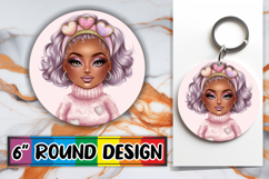 Blissful Round Coasters for Gifts, Afro Girl Product Image 1