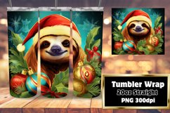 3D Christmas Sloth Santa Hat Vibrant Tumbler 20oz Product Image 1
