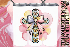 Cheerful thoughts 20oz tumbler wrap, Cross and Bow Product Image 1
