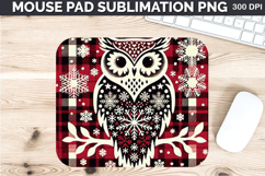 Watercolor Owls Mouse Pad Sublimation - Christmas PNG Design Product Image 1