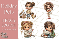 Matching Christmas Sweaters Clipart PNG, Pet Owners Clip Art Product Image 1