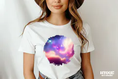 Galaxy Sublimation Backgrounds | Retro Celestial Stars PNG Product Image 2