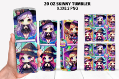 Skinny Tumbler 20oz Wrap Design,Halloween Tumbler PNG Design Product Image 1