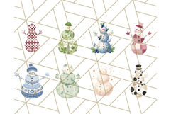 Patterned Snowman Silhouette PNG Clipart Product Image 7