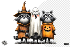 Halloween Spooky Raccoons Clipart Product Image 1