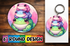 Bright Circle Keychain Design PNG, Cute Animals Product Image 1
