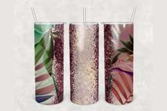 Add Your Name Tropical glitter 20 oz tumbler sublimation Product Image 1