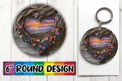 Timber Tranquility: Landscape Circle Design PNG Product Image 1