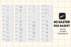 40 Easter Egg Basket Procreate Brush Stamps Product Image 4