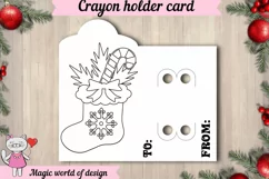 Christmas candy cane in Santa sock Coloring Card Product Image 2