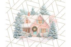 Coral and Aqua Christmas Clipart PNG, Pastel Holiday Art Product Image 3