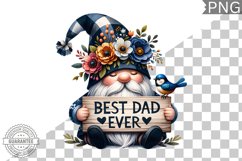 Best Dad Ever Sublimation - Father's Day Gnome Clipart PNG Product Image 1