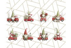 Vintage Truck Christmas Gnomes Clipart PNG, Cute Gnome Png Product Image 7