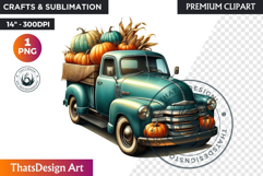 Autumn Rustic Harvest Fall clipart PNG Pumpkin thanksgiving Product Image 1