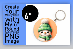 Creative Circle PNG Keychain Artwork , Snowman Product Image 1