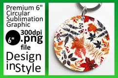Vibrant Watercolor Autumn Round Design Keychain Product Image 1