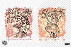 Vintage Summer Girl Baking PNG Product Image 1