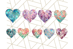 Stained Glass Heart PNG Clipart in Pastel and Bright Colors Product Image 3