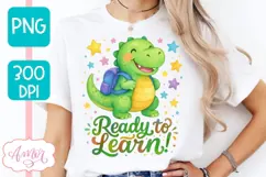 Cute back to school shirt PNG, Ready to learn sublimation Product Image 4