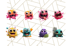 Slime Monster Clipart, Colorful Goo Graphics Png Product Image 7