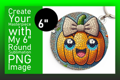 Stylish Round Design Keychain Artwork , Cute Pumpkin Product Image 1