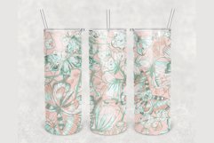 Summer Flowers Butterflies 20 oz tumbler sublimation design Product Image 1