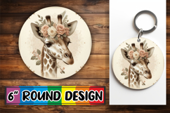 Luminous Circle Coasters Sublimation, Giraffe Product Image 1