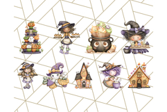 Cute Witch Halloween Baking Clipart PNG, Holiday Treats Png Product Image 3