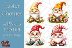 Easter Gnome PNG, Spring Bunny Clipart, Cute Digital Art Product Image 1