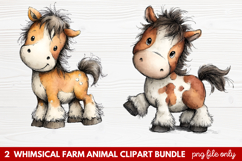 Whimsical Farm Animal Clipart | Cute Farm Animals PNG Set Product Image 1