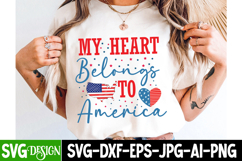My Heart Belongs to America SVG Design,4th of July Svg Files Product Image 3