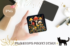 Cartoon Mushrooms Magnet, Forest Fridge Magnet, Forest PNG Product Image 1
