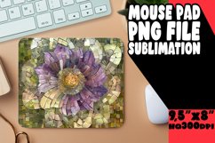 Abstract Mosaic Flower Mouse Pad PNG Product Image 1