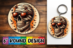 Timeless Round Keychains PNG, Skull Product Image 1