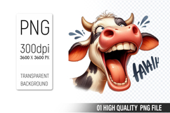 Cow Clipart PNG, Farm Animals Clipart, Rustic Farm Art Product Image 1