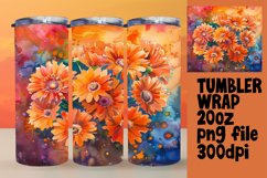 Tumbler Wrap Sublimation 20oz Bright Floral Pattern Product Image 1