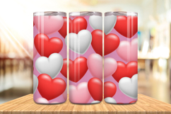Valentine’s Day 3D Puff Hearts Tumbler Wrap PNG Big Bundle Product Image 6