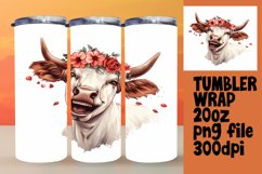 Whimsical Farm Cow Watercolor Tumbler Wrap - 20oz Product Image 1