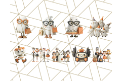 Retro Halloween Clipart Vintage PNG Graphics, 50s Holiday Product Image 3