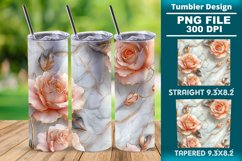 3D Rose Tumbler 20oz skinny wrap design, Tumbler design Product Image 1