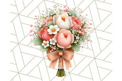 Pastel Flower Bouquet PNG Clipart, Elegant Floral Art Product Image 3