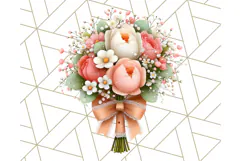 Pastel Flower Bouquet PNG Clipart, Elegant Floral Art Product Image 3