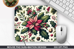 Flowers Mouse Pad Sublimation,Christmas Mouse Pad PNG Design Product Image 1