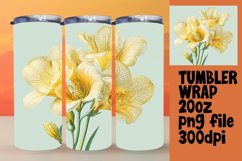 20oz Tumbler Wrap Sublimation Design Watercolor Flowers Product Image 1