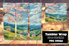 Fresh 3D Summer Landscape Tumbler Wrap Design Product Image 1