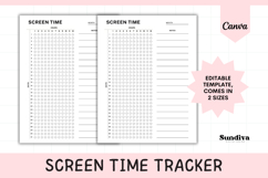 Screen Time Tracker Editable Template 1 Product Image 1