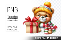 Watercolor Christmas Animals Clipart PNG Bundle, 37Designs Product Image 15