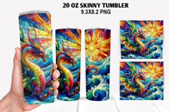 Skinny Tumbler 20oz Wrap Design, Summer Tumble PNG Design Product Image 1