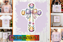 Joyful Tote Bag Art Ideas PNG, Cross and Bow Product Image 1