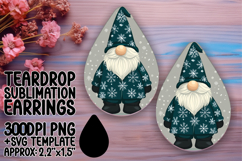 Bright Teardrop Earrings Template Art , Gnome Product Image 1